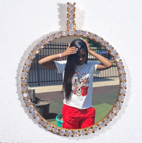 LARGE 3D CIRCLE CUSTOM PICTURE PENDANT