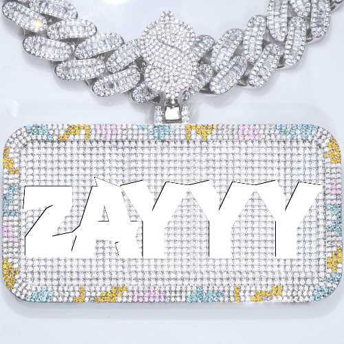 CUSTOM LETTER NECKLACE 3D COLORFUL SQUARE
