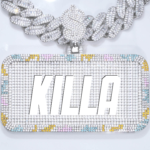 CUSTOM LETTER NECKLACE 3D COLORFUL SQUARE