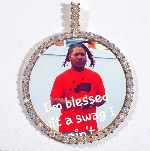 LARGE 3D CIRCLE CUSTOM PICTURE PENDANT