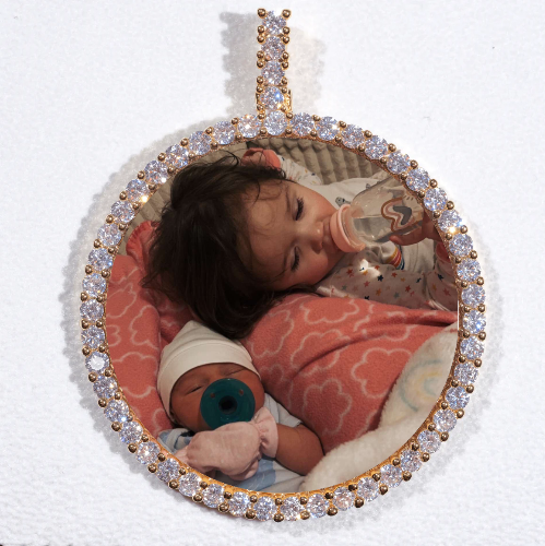 LARGE 3D CIRCLE CUSTOM PICTURE PENDANT