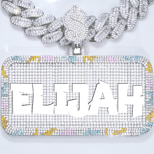 CUSTOM LETTER NECKLACE 3D COLORFUL SQUARE