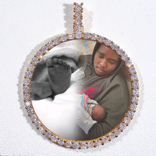 LARGE 3D CIRCLE CUSTOM PICTURE PENDANT