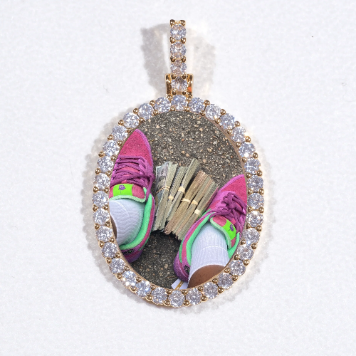 3D Oval Custom Picture Pendant
