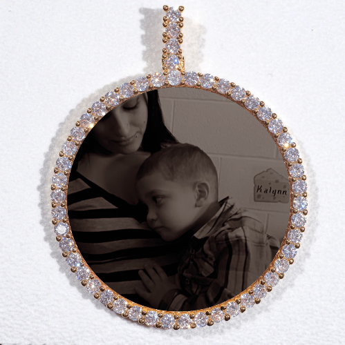 LARGE 3D CIRCLE CUSTOM PICTURE PENDANT