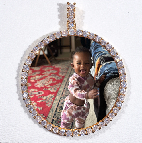LARGE 3D CIRCLE CUSTOM PICTURE PENDANT