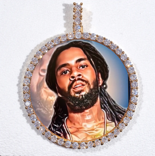 LARGE 3D CIRCLE CUSTOM PICTURE PENDANT