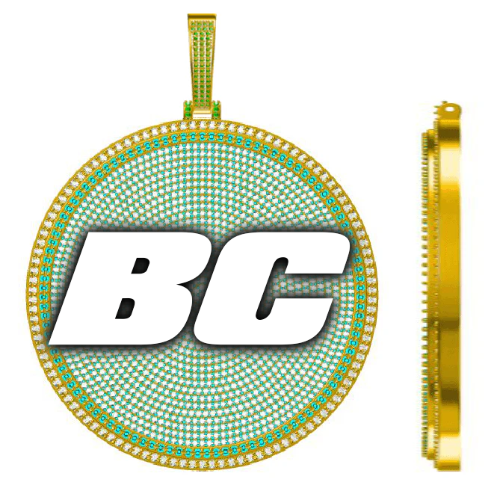 CUSTOM LETTER NECKLACE 3D BIG DISC