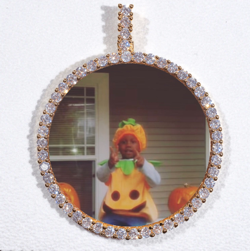 LARGE 3D CIRCLE CUSTOM PICTURE PENDANT
