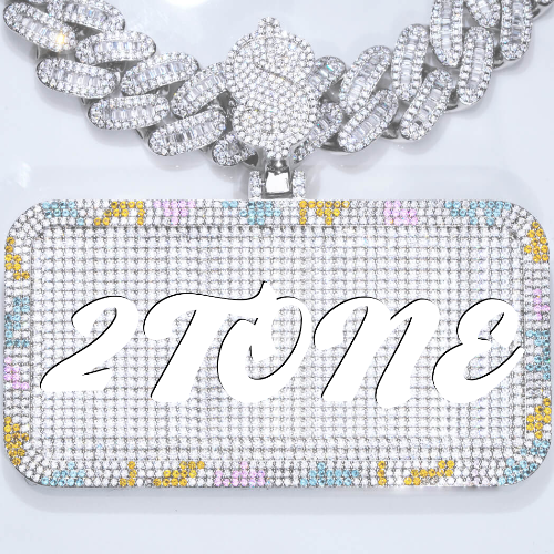 CUSTOM LETTER NECKLACE 3D COLORFUL SQUARE