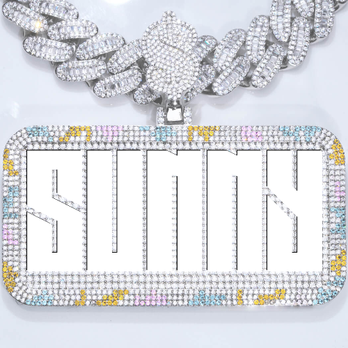 CUSTOM LETTER NECKLACE 3D COLORFUL SQUARE
