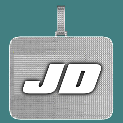 CUSTOM LETTER NECKLACE 3D BIG SQUARE