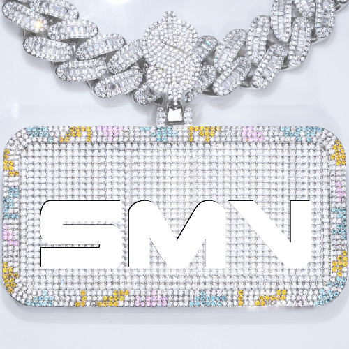 CUSTOM LETTER NECKLACE 3D COLORFUL SQUARE