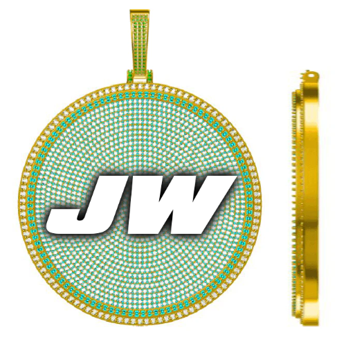 CUSTOM LETTER NECKLACE 3D BIG DISC