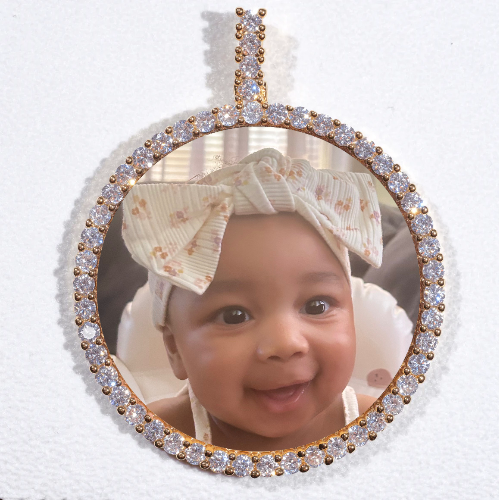 LARGE 3D CIRCLE CUSTOM PICTURE PENDANT
