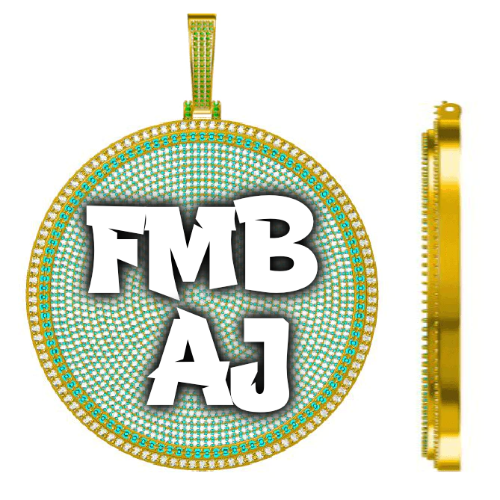 CUSTOM LETTER NECKLACE 3D BIG DISC