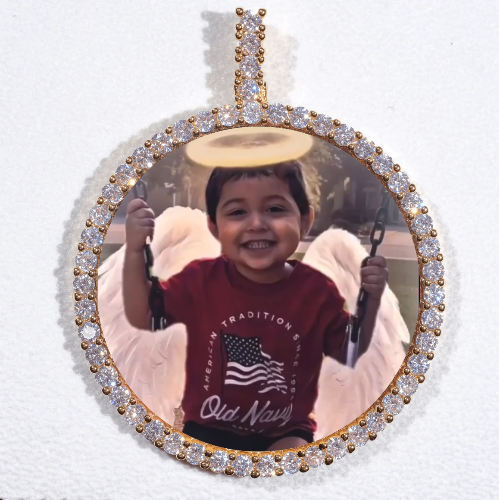 LARGE 3D CIRCLE CUSTOM PICTURE PENDANT