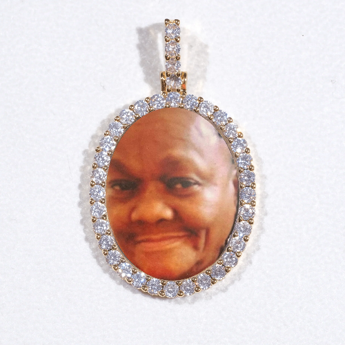 3D Oval Custom Picture Pendant