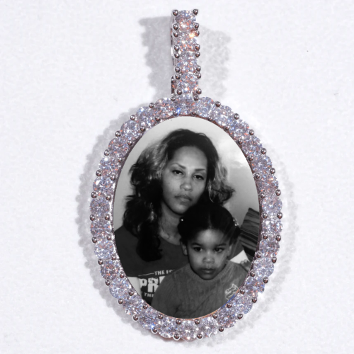 Large 3D Oval Custom Picture Pendant