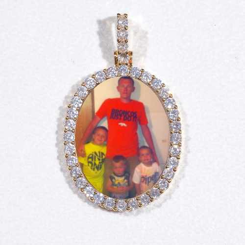 3D Oval Custom Picture Pendant