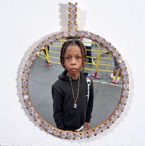 LARGE 3D CIRCLE CUSTOM PICTURE PENDANT