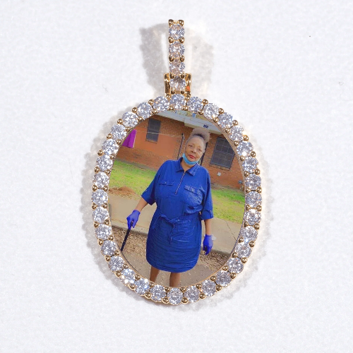 3D Oval Custom Picture Pendant
