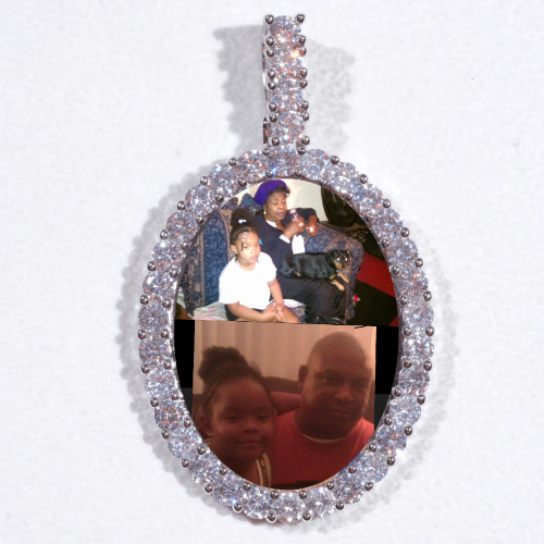 Large 3D Oval Custom Picture Pendant