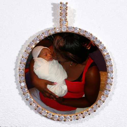 LARGE 3D CIRCLE CUSTOM PICTURE PENDANT