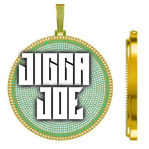 CUSTOM LETTER NECKLACE 3D BIG DISC