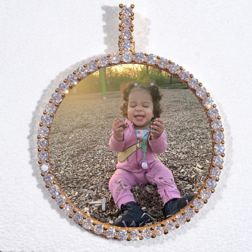 LARGE 3D CIRCLE CUSTOM PICTURE PENDANT