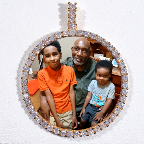 LARGE 3D CIRCLE CUSTOM PICTURE PENDANT