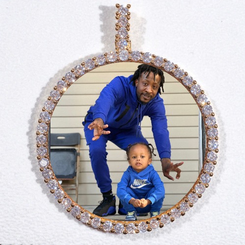 LARGE 3D CIRCLE CUSTOM PICTURE PENDANT