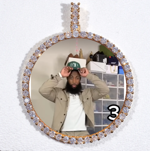 LARGE 3D CIRCLE CUSTOM PICTURE PENDANT
