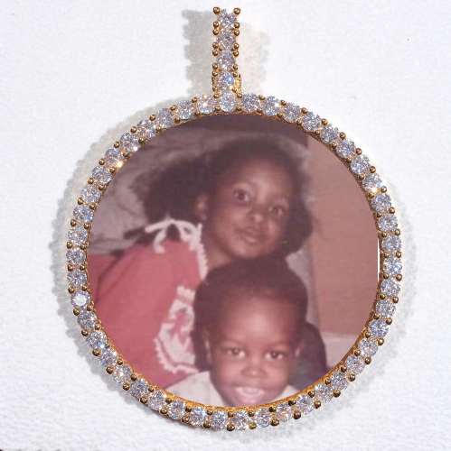 LARGE 3D CIRCLE CUSTOM PICTURE PENDANT