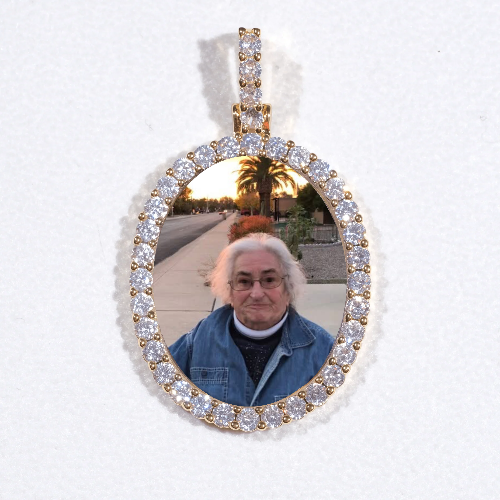3D Oval Custom Picture Pendant