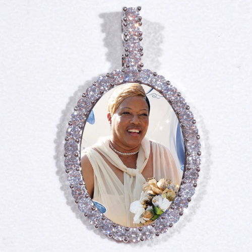Large 3D Oval Custom Picture Pendant