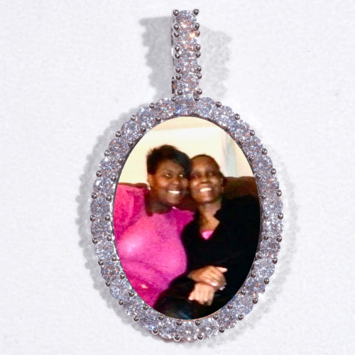 Large 3D Oval Custom Picture Pendant