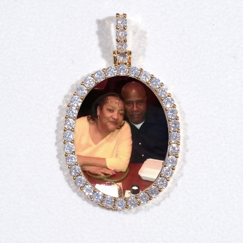3D Oval Custom Picture Pendant