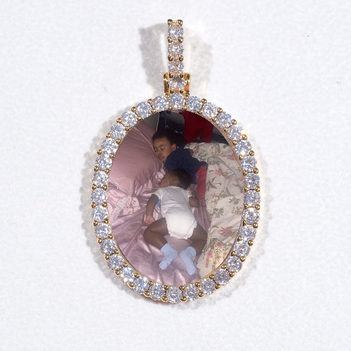 3D Oval Custom Picture Pendant