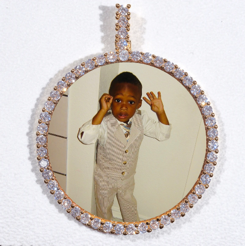 LARGE 3D CIRCLE CUSTOM PICTURE PENDANT