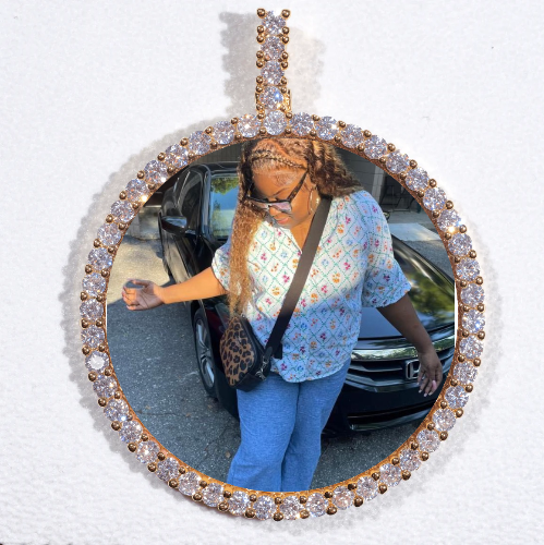 LARGE 3D CIRCLE CUSTOM PICTURE PENDANT