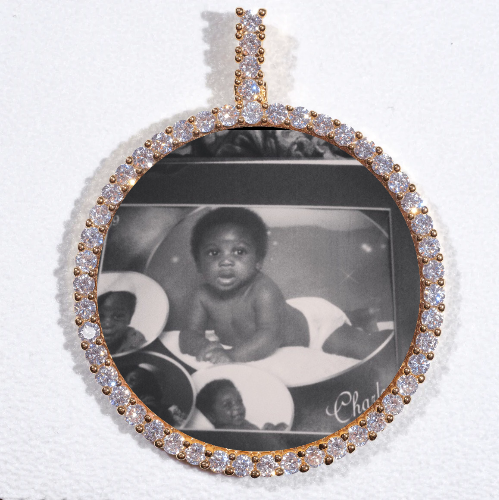 LARGE 3D CIRCLE CUSTOM PICTURE PENDANT