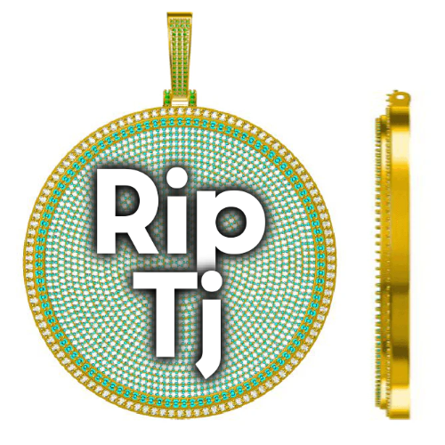 CUSTOM LETTER NECKLACE 3D BIG DISC