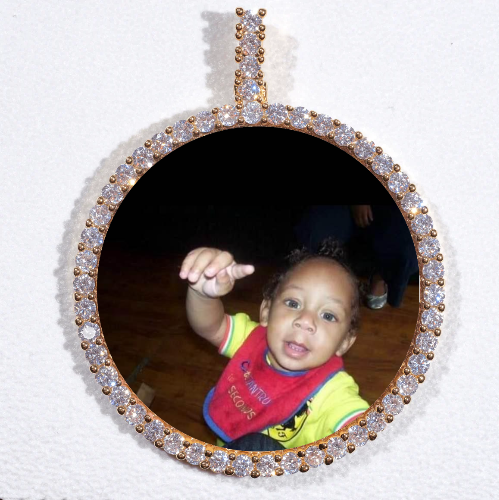 LARGE 3D CIRCLE CUSTOM PICTURE PENDANT
