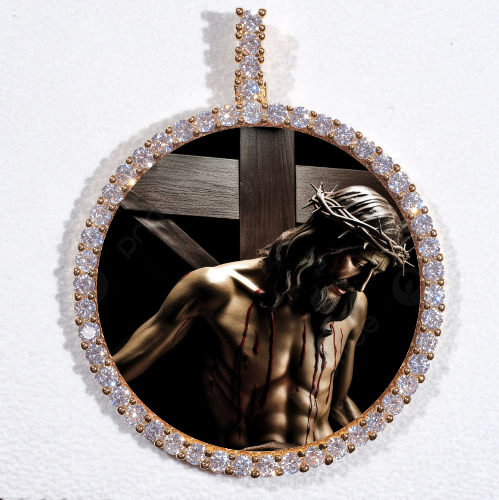 LARGE 3D CIRCLE CUSTOM PICTURE PENDANT