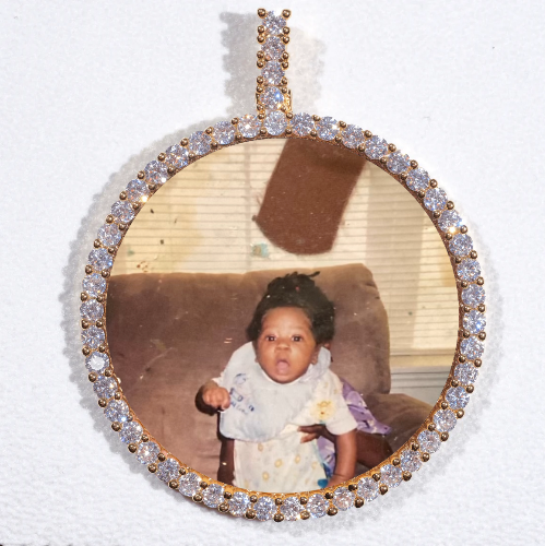 LARGE 3D CIRCLE CUSTOM PICTURE PENDANT