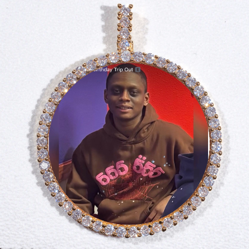 LARGE 3D CIRCLE CUSTOM PICTURE PENDANT