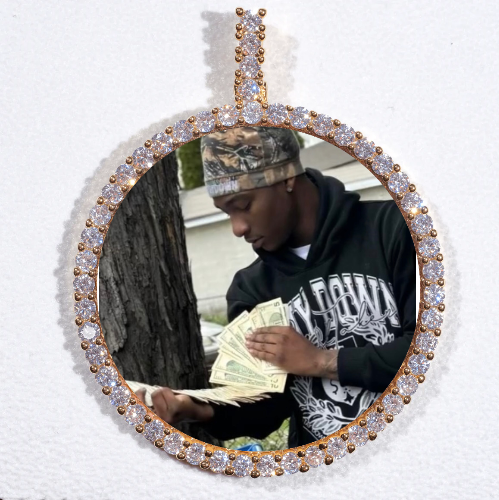 LARGE 3D CIRCLE CUSTOM PICTURE PENDANT
