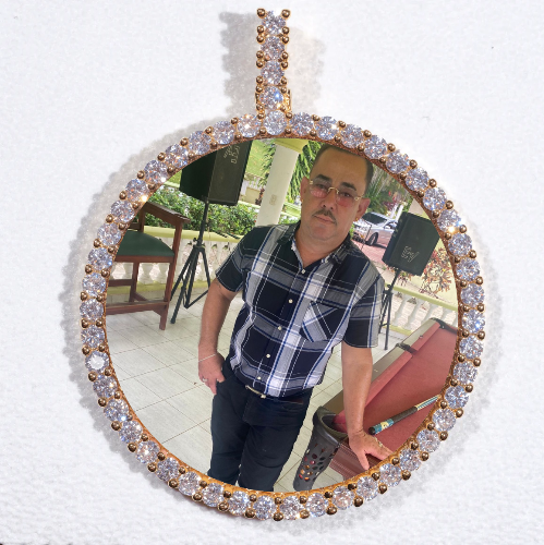 LARGE 3D CIRCLE CUSTOM PICTURE PENDANT
