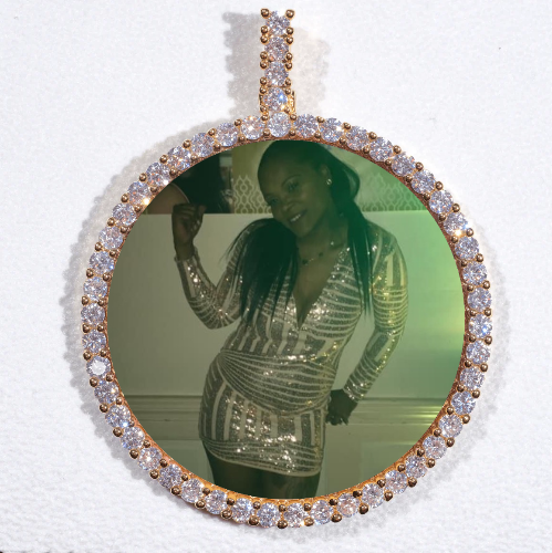 LARGE 3D CIRCLE CUSTOM PICTURE PENDANT